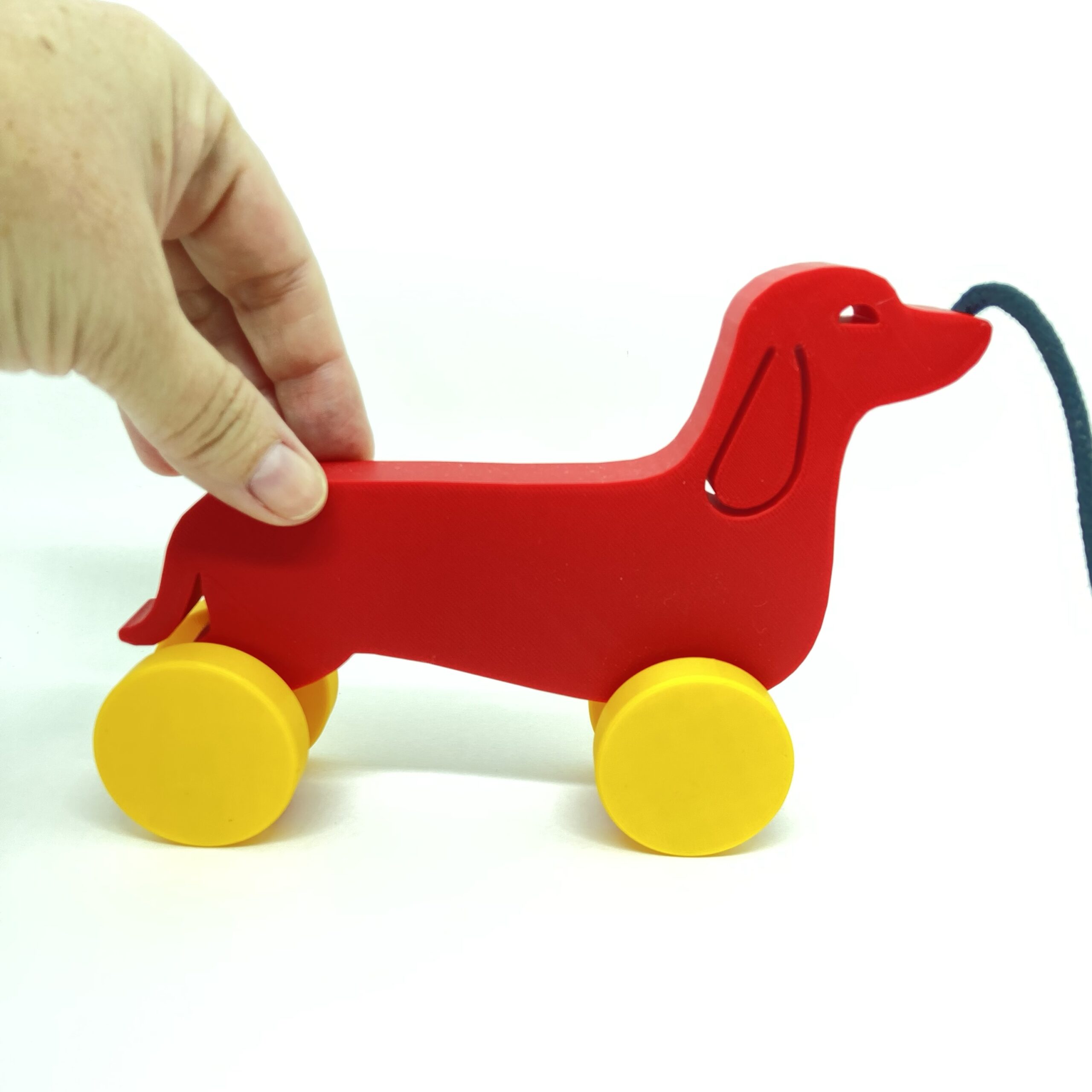 Salsicha de rodas com cordão para puxar