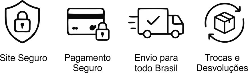 Compra segura na SisperDesign com proteção SSL, pagamento seguro, envio para todo o Brasil e política de trocas.